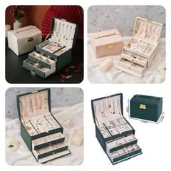 Velvet-lined jewelry storage box  jewelry box PU leather storage case