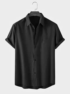 2 pieces Mens Cotton Plains half sleeves shirts