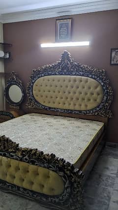 Complete Wooden Bed Set In New Condition.