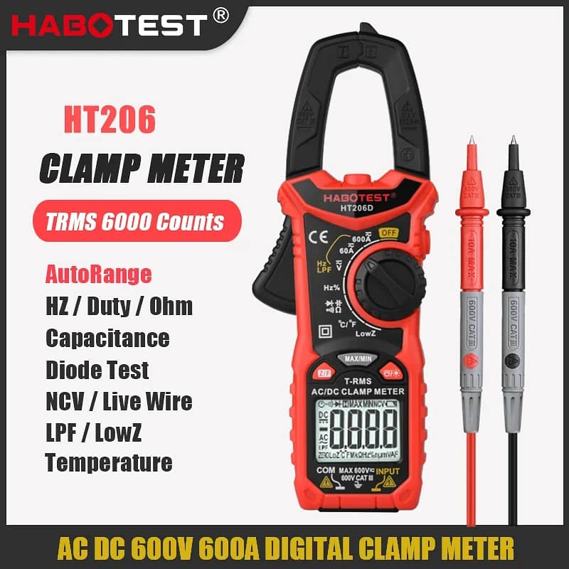 Solar AC/DC 600amp plus 600ac/dc voltage digital clamp meter 4