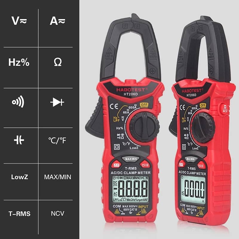 Solar AC/DC 600amp plus 600ac/dc voltage digital clamp meter 5