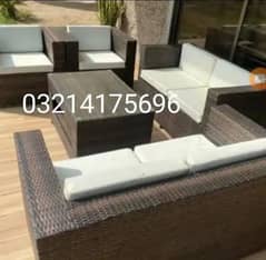 OUTDOOR GARDEN RATTAN UPVC FURNITURE SOFA SET CHAIRS TABLE UMBRELLA