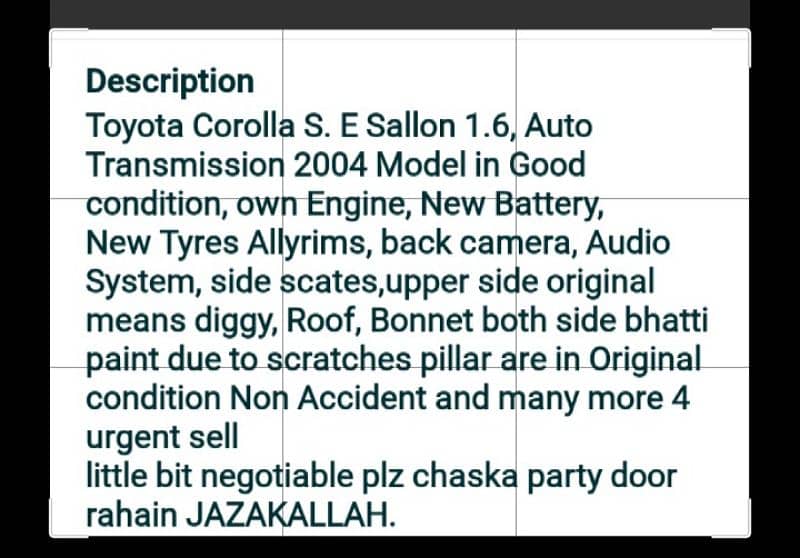 Toyota Corolla S. E Saloon Auto Transmission 2004 0