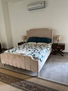 Poshish double bed for sale(with mattress) with two bed side tables