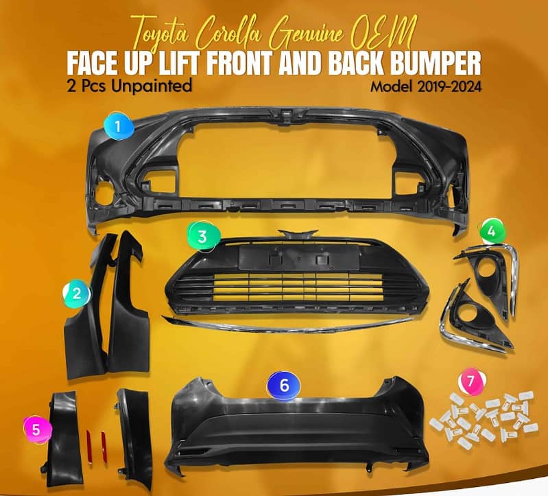 BUMPER TOYOTA COROLLA UPLIFT/FACE LIFT AVAILABLE 1