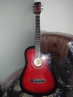 acoustic guitar red colour in new condition