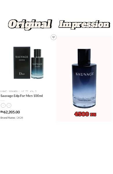 Impressions of branded perfumes for men and women. 1