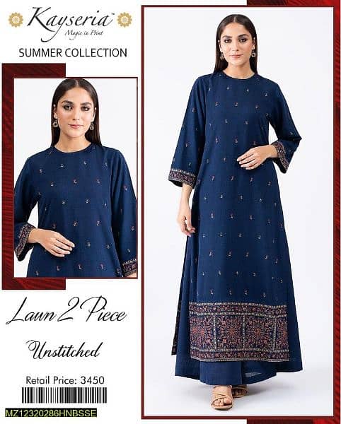 Unstitched Women Lawn Suit 0