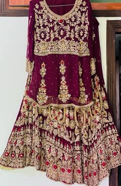 butt saree brand Full silma  Work Bridel Lehnga  only Once Time Used