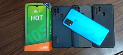 INFINIX HOT 10S  with box charger and 3 back cover