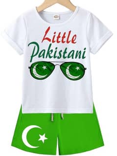 2 Pcs boys T shirt and short set independence day free delivery