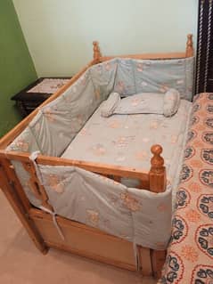 Baby Cot with junior swing n bedsheets set