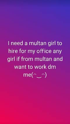 Need Female staff for office based work