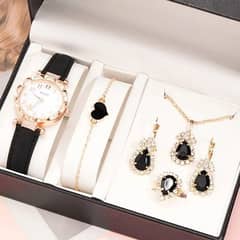 6PCS Set Fashion Women Jewelry Quartz Watch