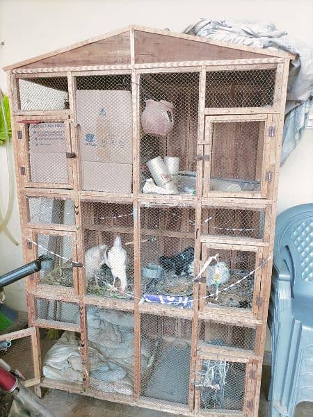 Big good quality wooden cage for birds 0