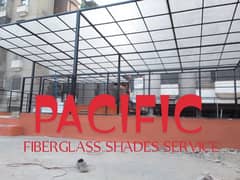 fiberglass shade,conopy fiberglass doors green net jali parking shade