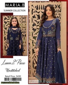 3 PCs unstiched lawn dress