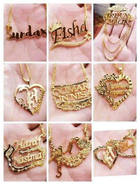 Name locket necklace Braslet cufflinks bangle designs 7