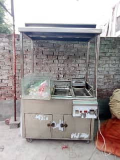 16 liter fryer counter with canopy and display glass