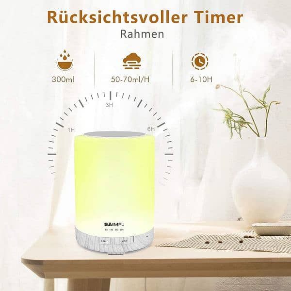 Aroma Diffuser, 300ML Quiet Ultrasonic Humidifier Fragrance Oil Dif 7