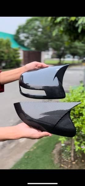 Batman style carbon fiber side mirror covers for all cars 3