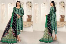 3 Pcs Women's Unstitched Khaddar Printed Suit