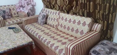 sofa set and taali wood cupboard