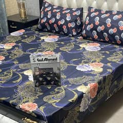 3 Pcs Cotton Printed Double Bedsheet