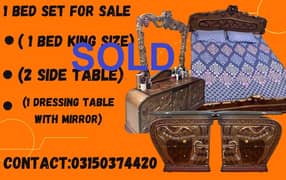 Double Bed Set Deco(1 Bed complete, 2 Side Tables 1 Dressing Table)