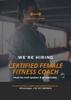 Female Fitness Trainer Required