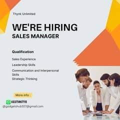 we need sales manager in our online store