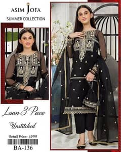 lawn black summer collection 3 piece unstitched