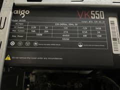 Urgent for sale Gaming pc aigo vk550w power supply