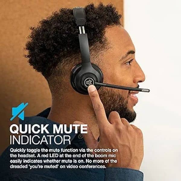 JLab Go Work Wireless Bluetooth Headsets with Microphone, 4