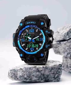 skmie watch blue dual sports watch for men