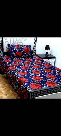 2 Pcs Crystal Cotton Printed Single Bedsheet