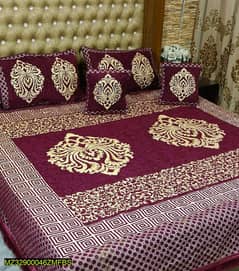 5 pcs welvet jacquard bridal double bedsheet | velvet double bedsheet