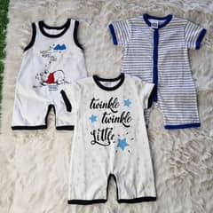 pack of 3 rompers for 0 to 1 year babies