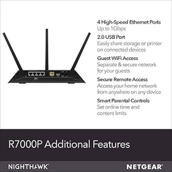 NetGear WiFi router R7000P-100NAR Nighthawk AC2300 2Band WiFi Router 6