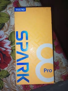 tecno spark 8 proo full box with original charger 33W