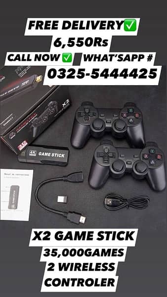 X2 GAME STICK 4K GAMING CONSOLE WITH 35,000 GAMES RETRO GAMES BOX PACK 0