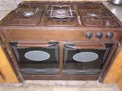 Stove set of 2 stoves with 2 shelf cupboard below the stove