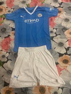 Kids manchester city Haaland football sports kit, XL shirt and shorts