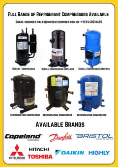 Refrigerant Compressors for Air Conditioner, Air Dryer & Chillers