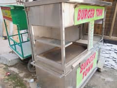 stainless steel fast-food counter
