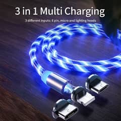 LED Charging Cable 3 in 1 High Quality | Type C , Micro, IOS