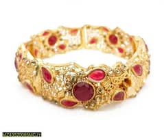 1 pc gold plated artificial stones kara Bangles