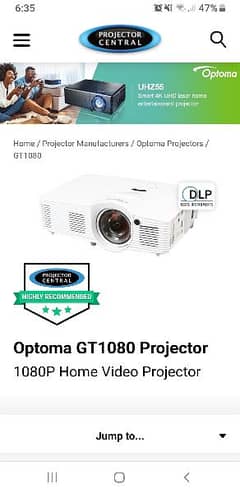 ptoma Gt1080 short throw projector new japani