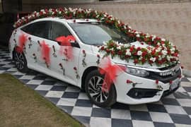 Decore room and cars from fresh flowers and artificial flowers 0