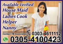 Available verified Cook  Driver House Maid baby care